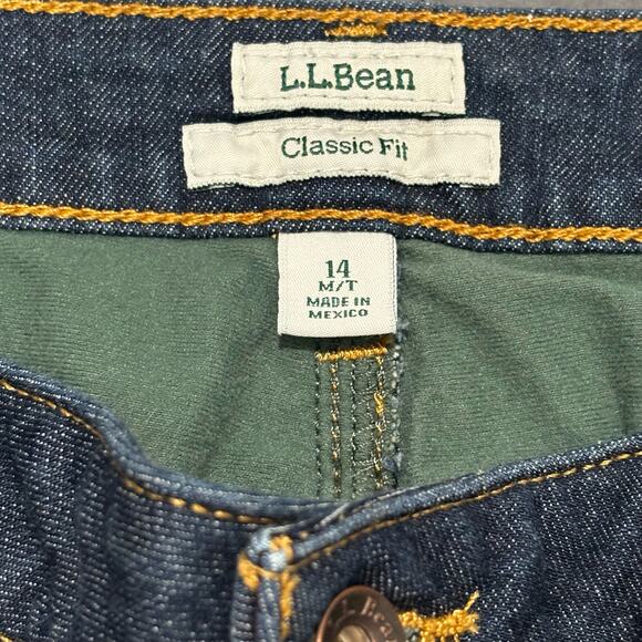 L. L. Bean Classic Fit Dark Wash Flannel Lined Jeans - size 14 M/T - Picture 5 of 7